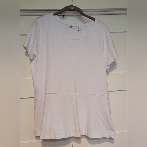 IsaacMizrahiLive! Short Sleeve Peplum Tee-White - Picture 3 of 6